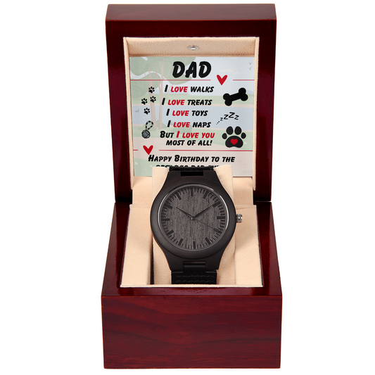 Dad - I love walks - Wooden Watch