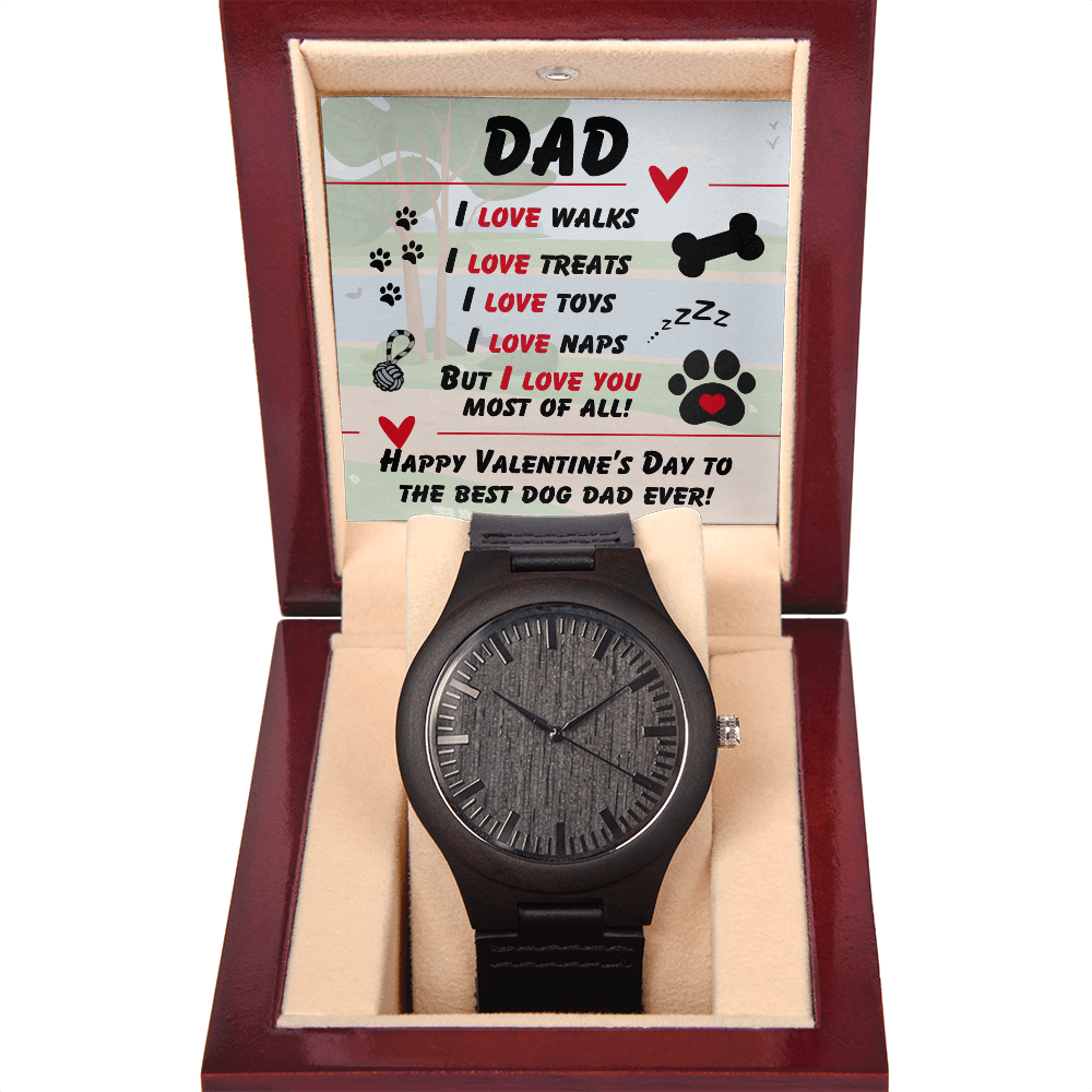 Dad - I love walks - Wooden Watch