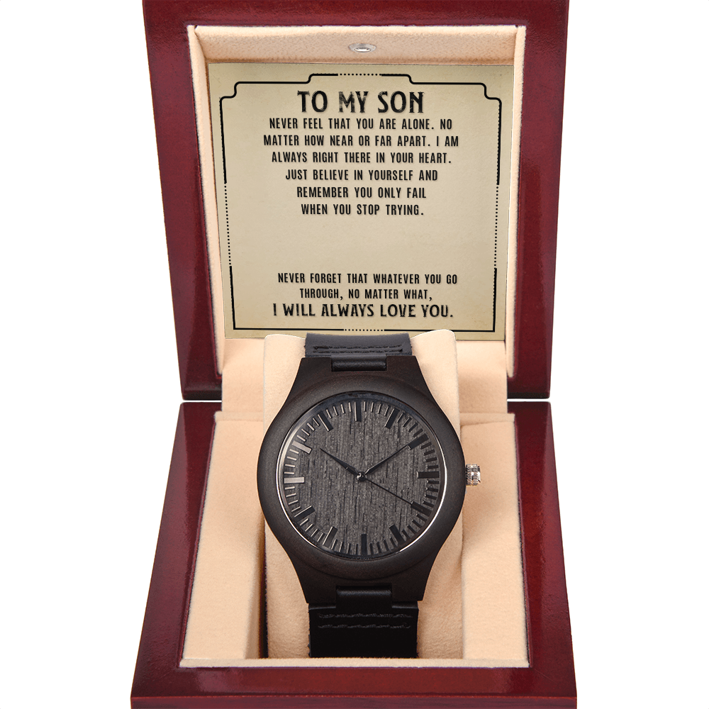 To Son - To my son. Never - Wooden Watch