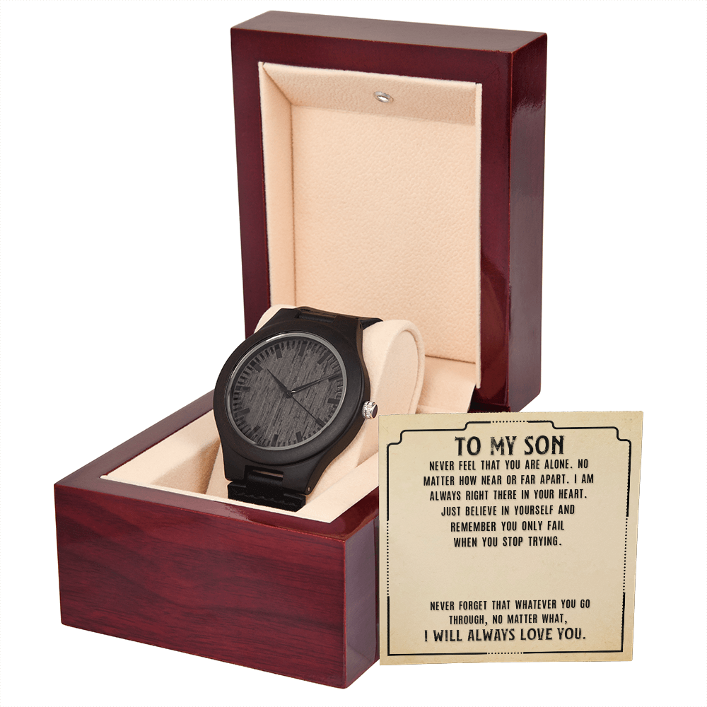 To Son - To my son. Never - Wooden Watch