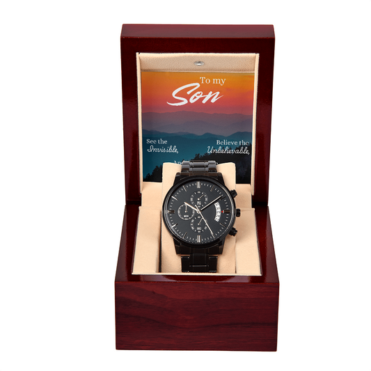 To Son - To my Son. See the - Black Chronograph Watch