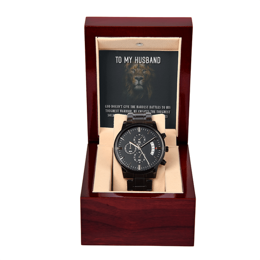 To Husband - To my husband. God doesn't - Black Chronograph Watch