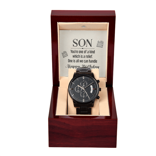 To Son - Son. You're one - Black Chronograph Watch