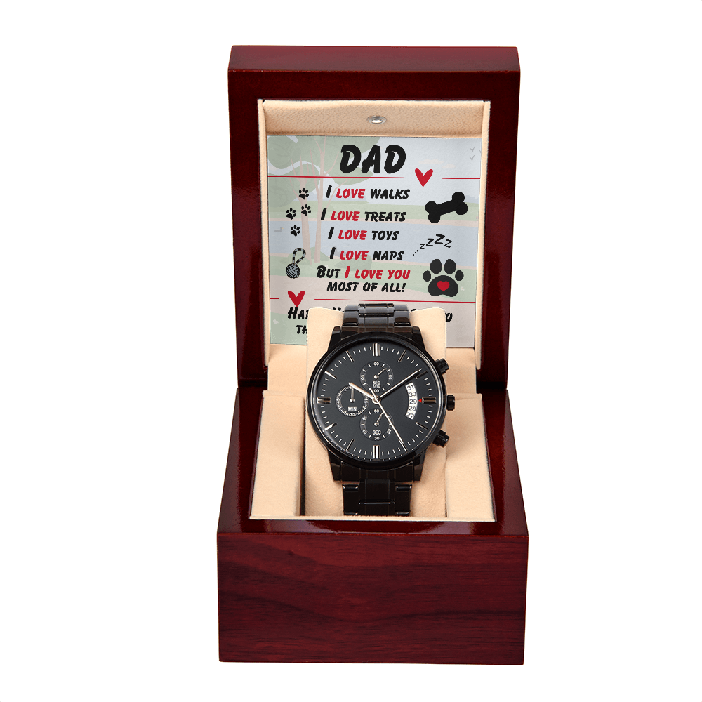 Dad - I love walks - Black Chronograph Watch