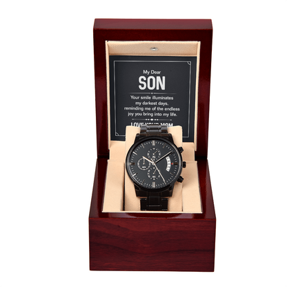 To Son - My dear Son - Black Chronograph Watch