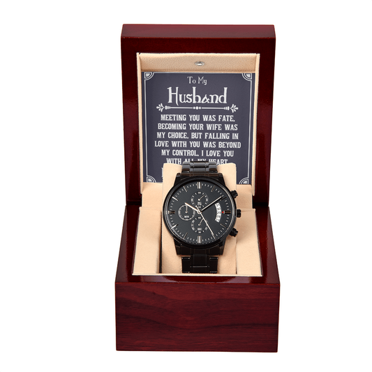 To Husband - To my husband - Black Chronograph Watch