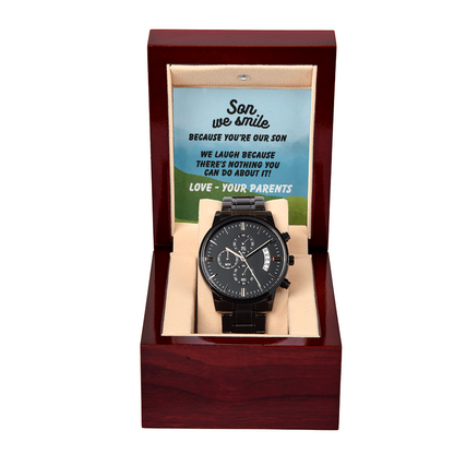 Son - Son we smile - Black Chronograph Watch