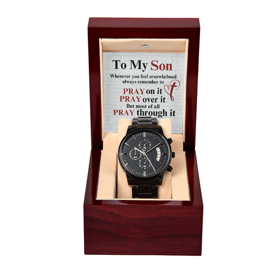 To Son - To my son. Whenever - Black Chronograph Watch