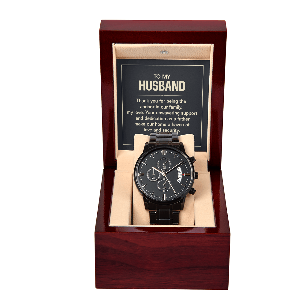 To Husband - To my husband - Black Chronograph Watch
