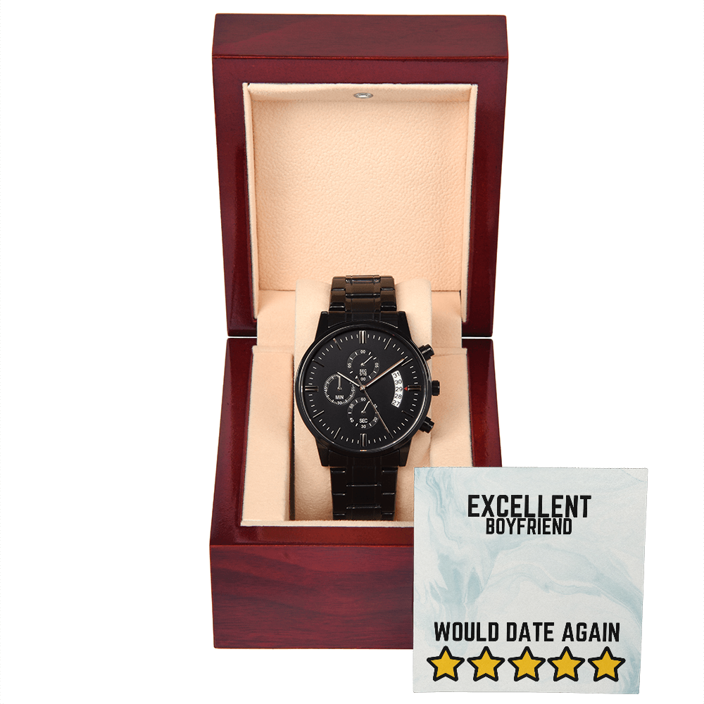 Excellent Boyfriend - Would date again - Black Chronograph Watch