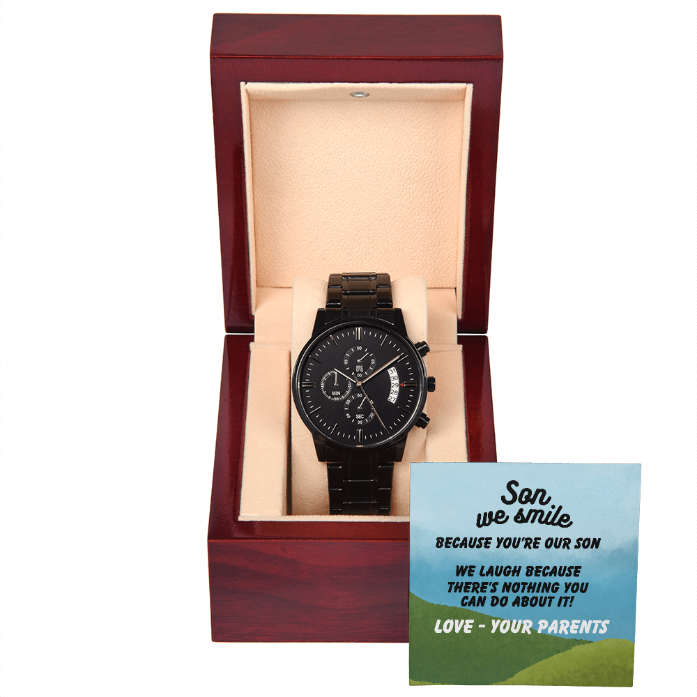 Son - Son we smile - Black Chronograph Watch