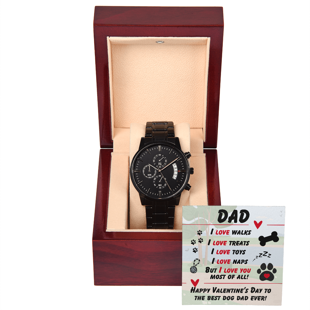 Dad - I love walks - Black Chronograph Watch