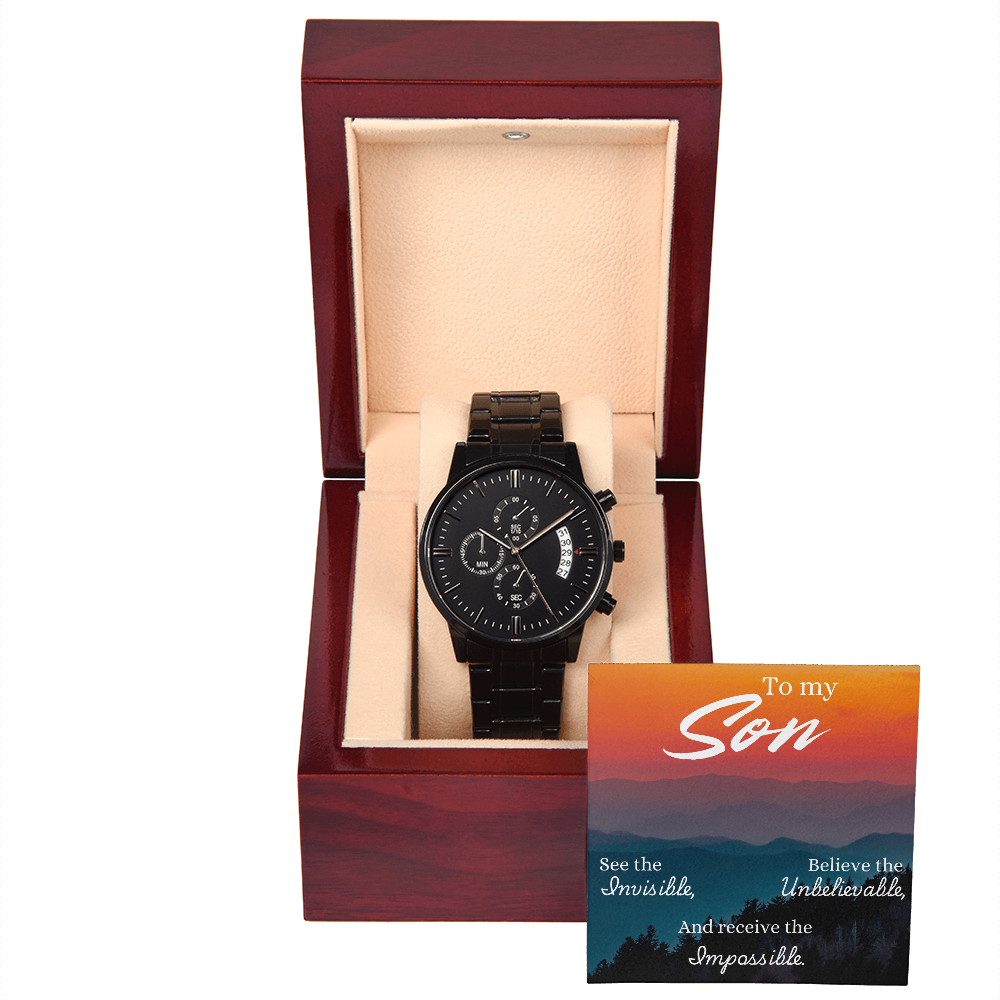 To Son - To my Son. See the - Black Chronograph Watch