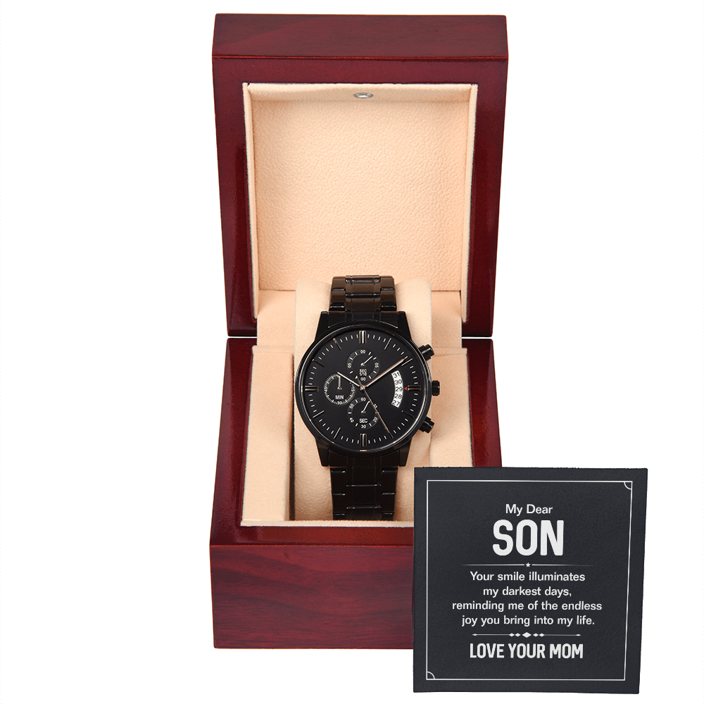 To Son - My dear Son - Black Chronograph Watch