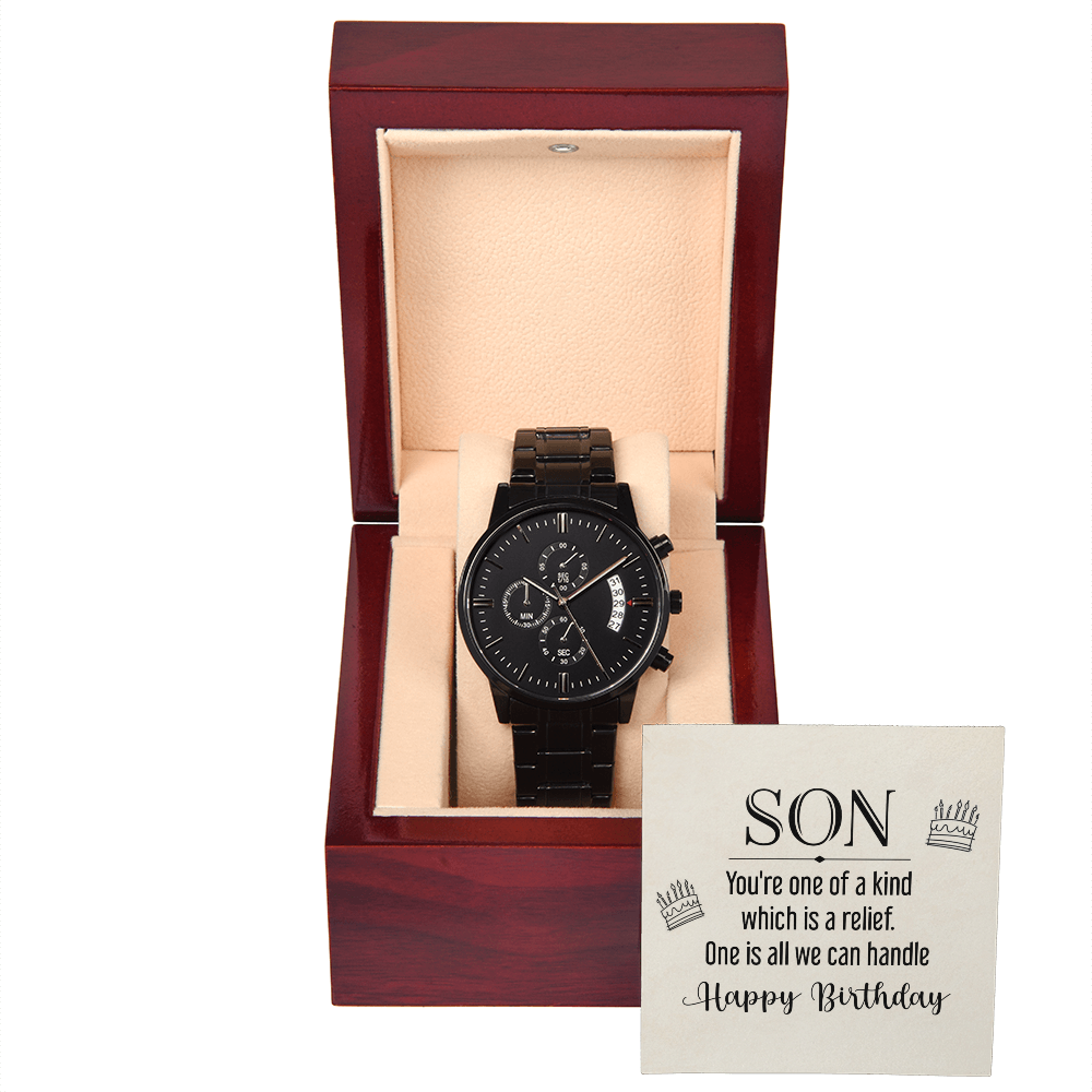 To Son - Son. You're one - Black Chronograph Watch