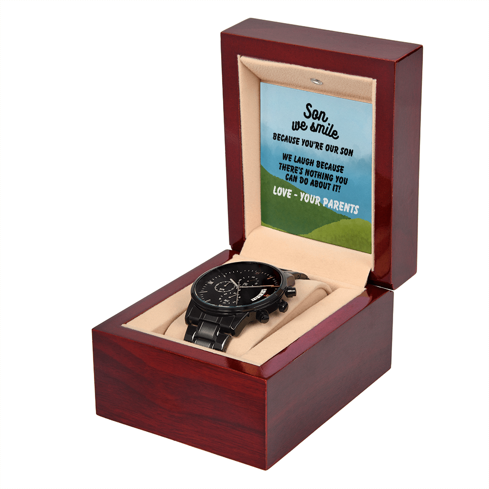 Son - Son we smile - Black Chronograph Watch