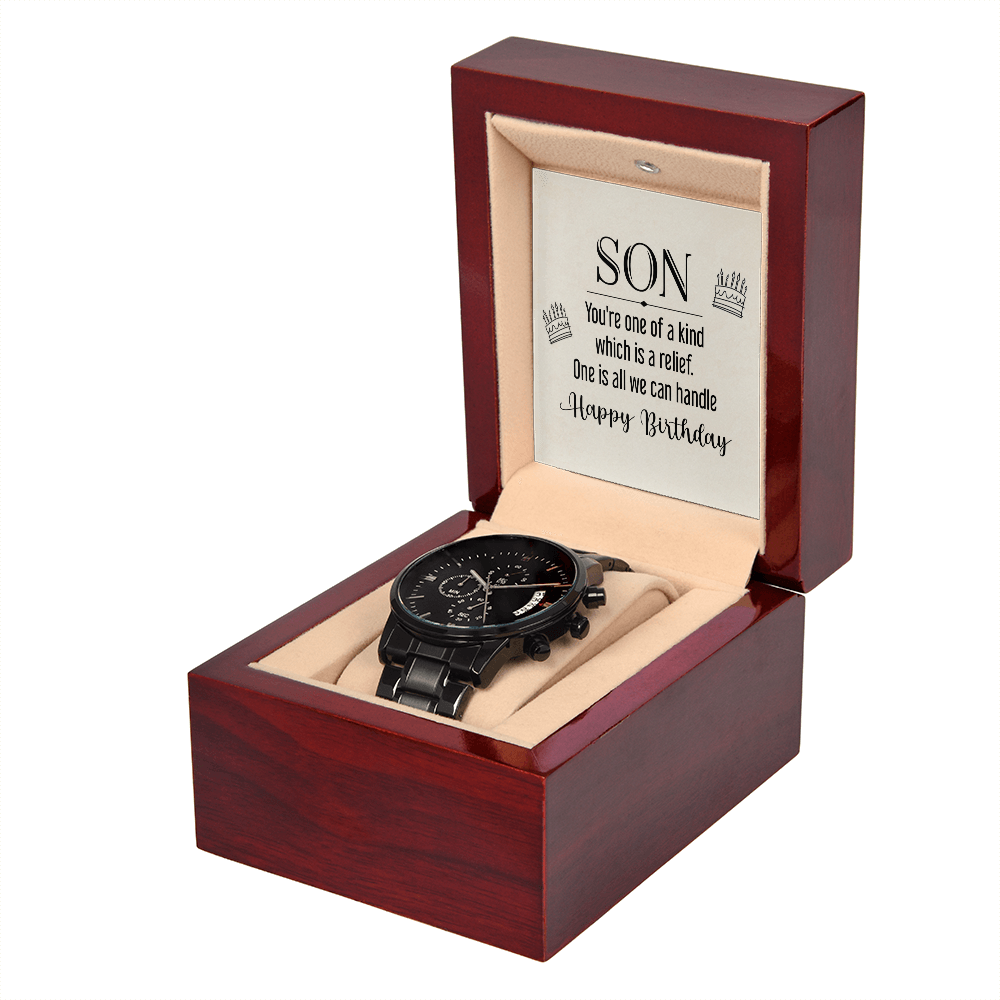 To Son - Son. You're one - Black Chronograph Watch