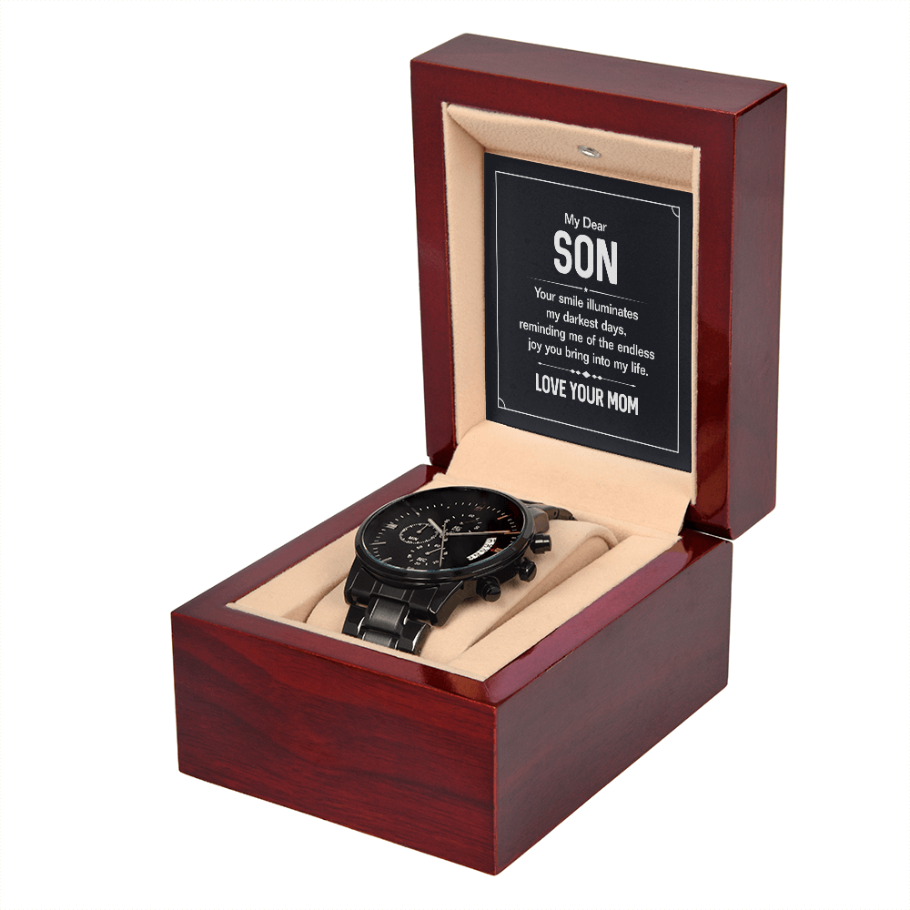 To Son - My dear Son - Black Chronograph Watch