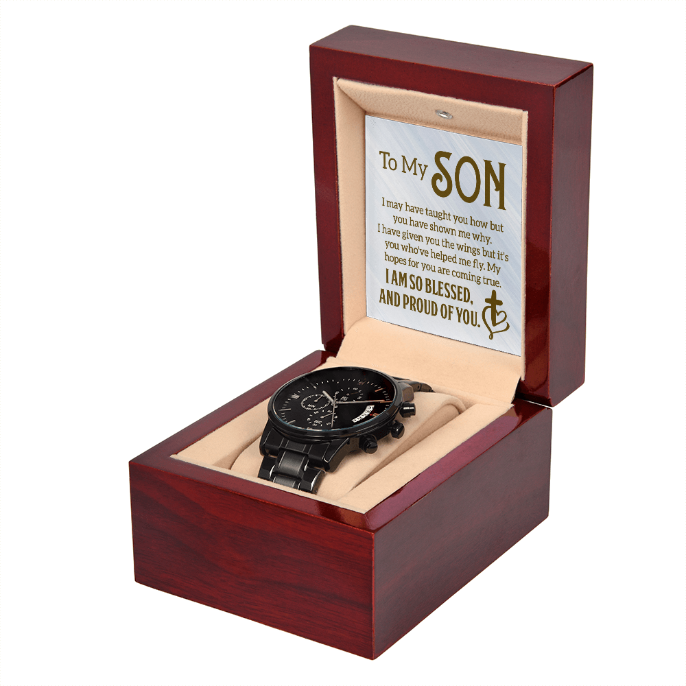 To Son - To my son. I may - Black Chronograph Watch