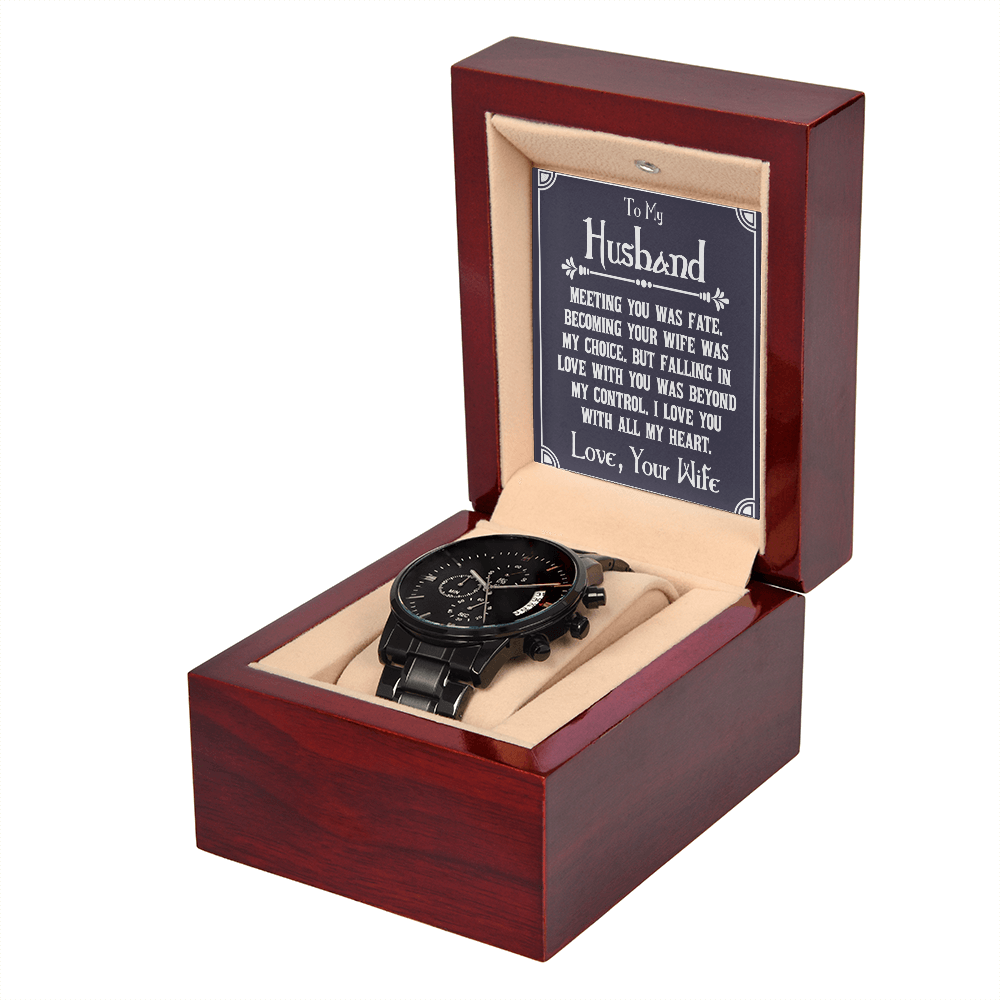 To Husband - To my husband - Black Chronograph Watch