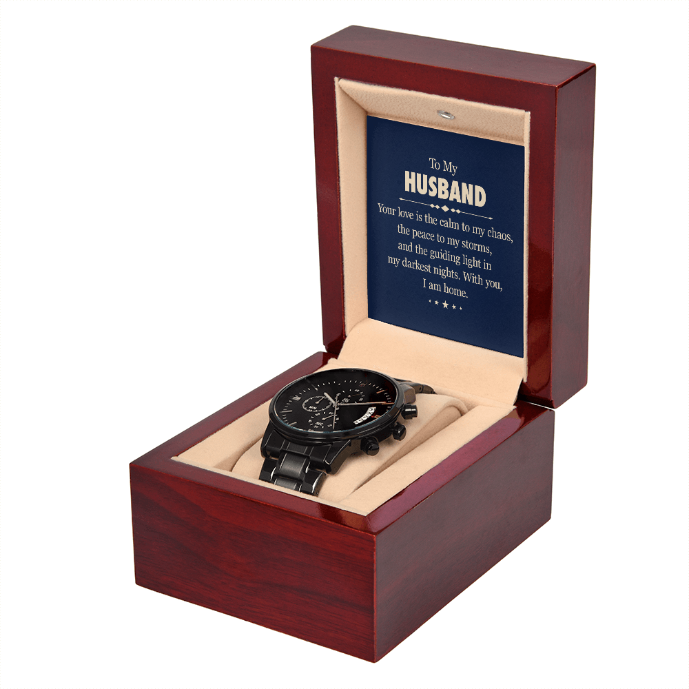 To Husband - To my husband - Black Chronograph Watch