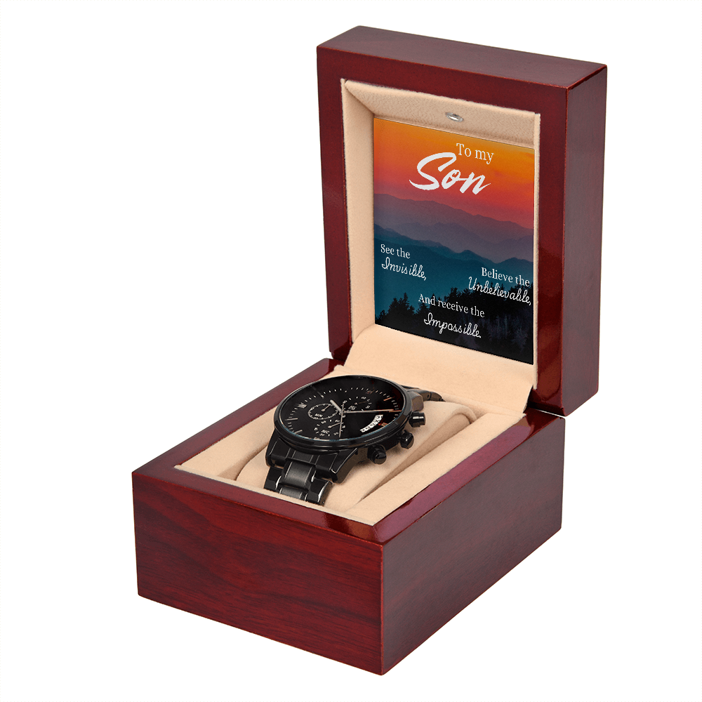 To Son - To my Son. See the - Black Chronograph Watch