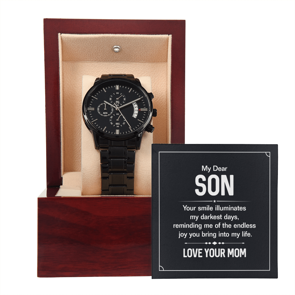 To Son - My dear Son - Black Chronograph Watch