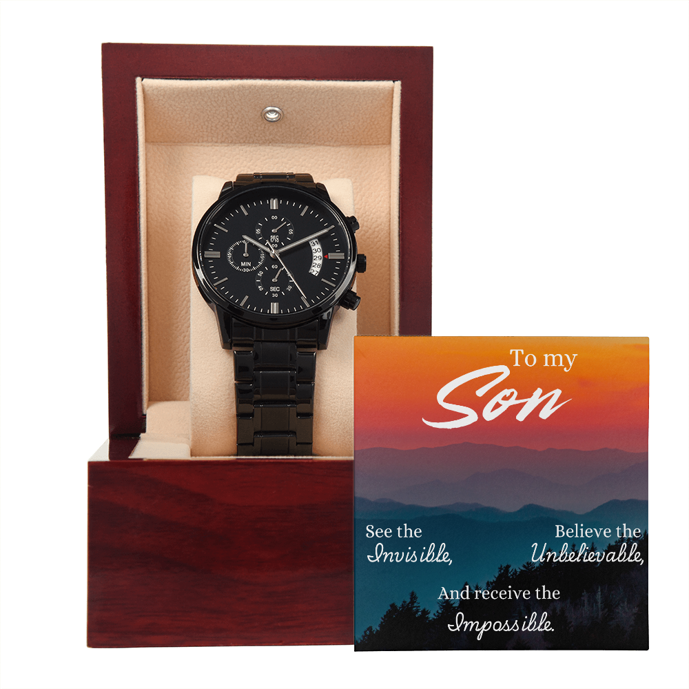 To Son - To my Son. See the - Black Chronograph Watch