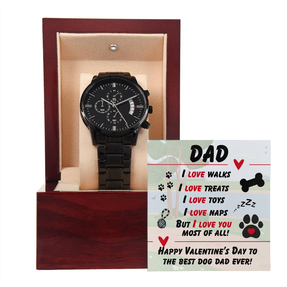 Dad - I love walks - Black Chronograph Watch