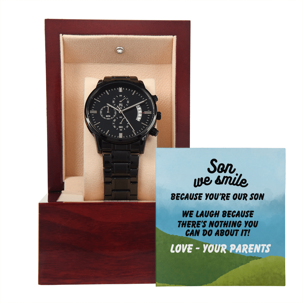 Son - Son we smile - Black Chronograph Watch