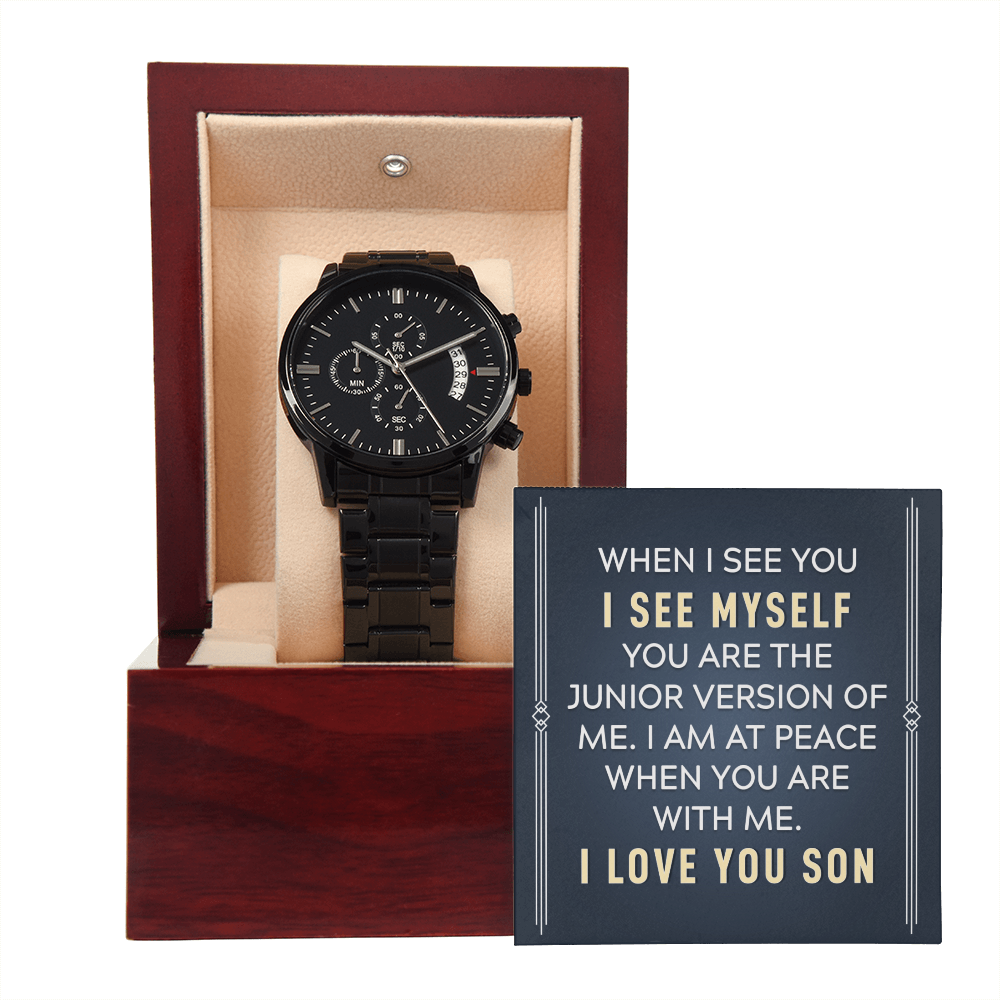 To Son - When I see you - Black Chronograph Watch