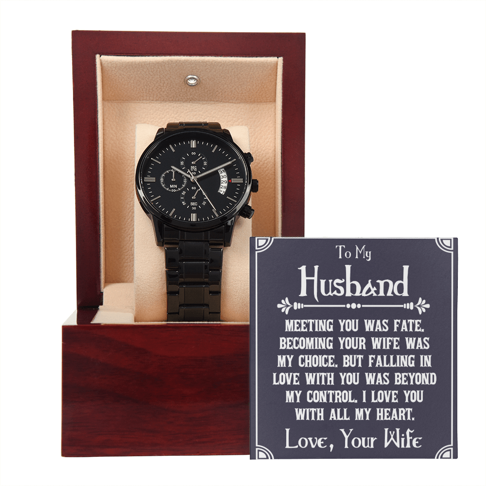 To Husband - To my husband - Black Chronograph Watch