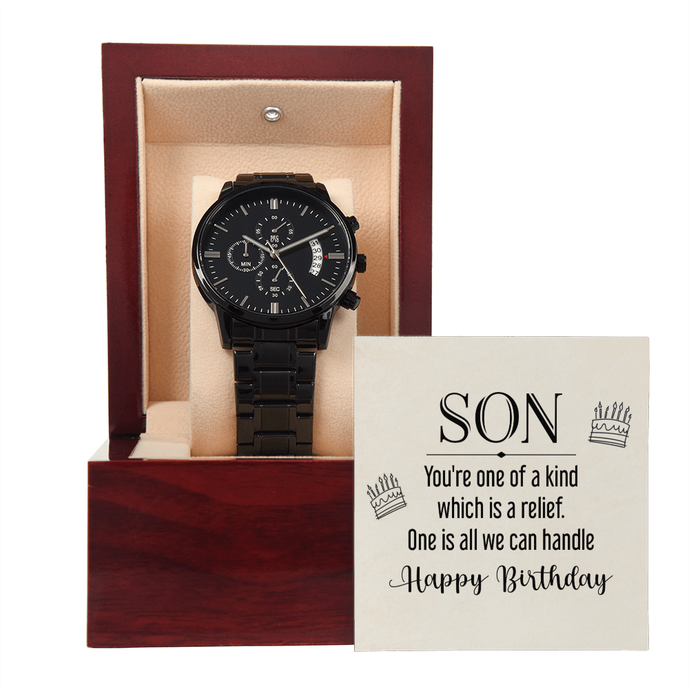 To Son - Son. You're one - Black Chronograph Watch