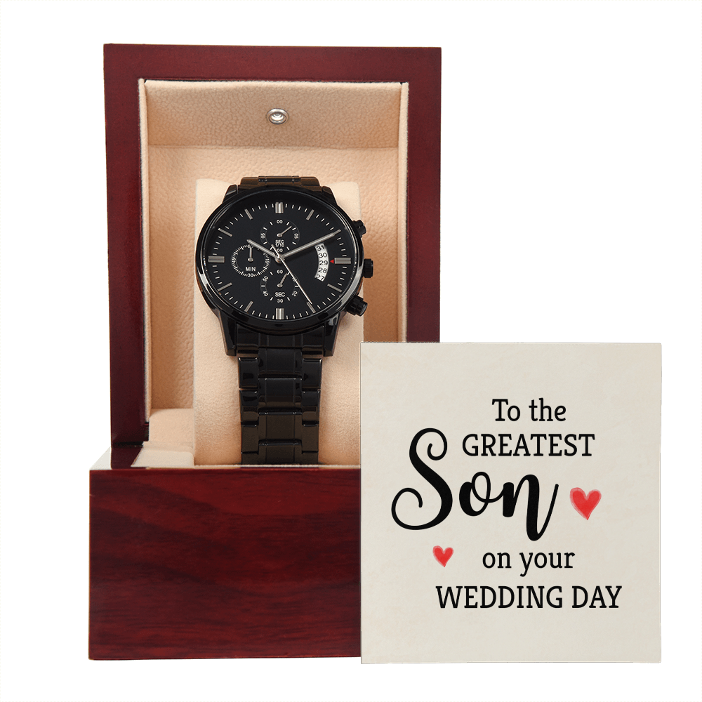 To Son - To the greatest son - Black Chronograph Watch