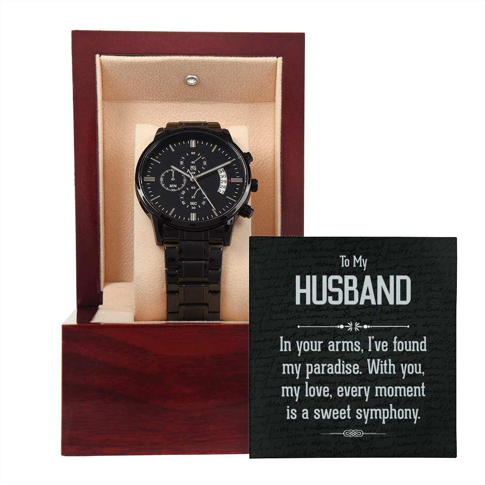 To Husband - To my husband - Black Chronograph Watch