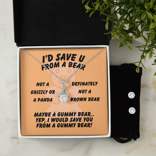 I'd save U - From a bear - Alluring Beauty Necklace & Earring Set