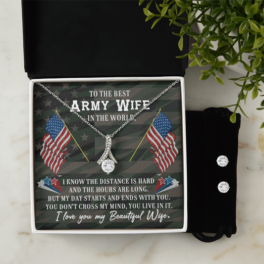 To Army Wife - I know the distance - Alluring Beauty Necklace & Earring Set