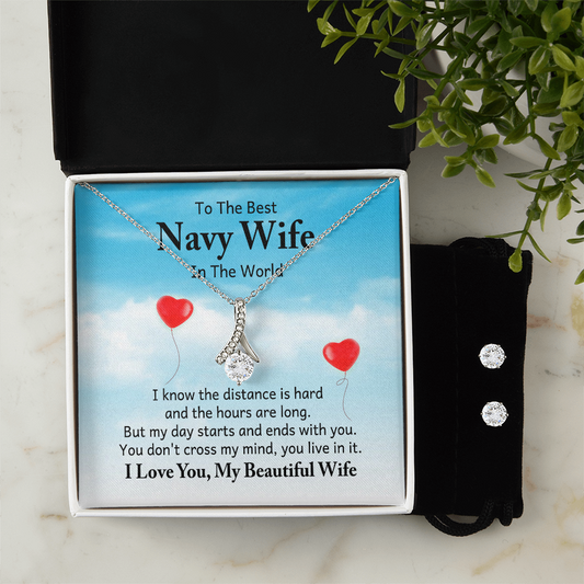 To Navy Wife - I know - Alluring Beauty Necklace & Earring Set