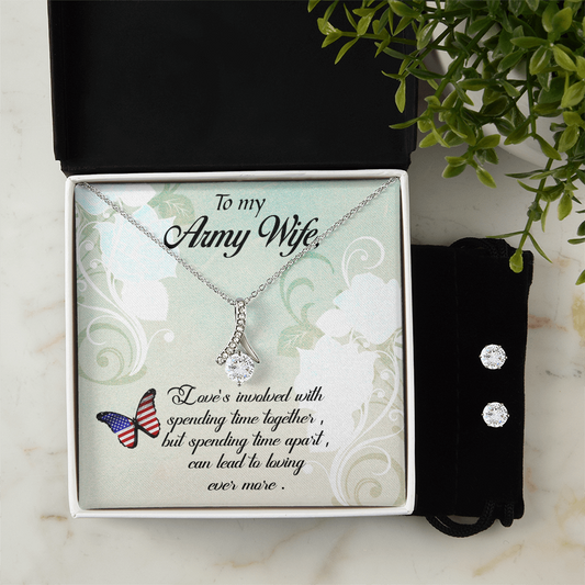 To Army Wife - Love's involved - Alluring Beauty Necklace & Earring Set