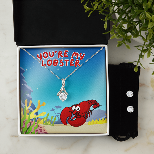 Love - You're my lobster - Alluring Beauty Necklace & Earring Set