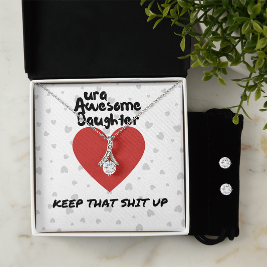 ura Awesome Daughter - Keep that - Alluring Beauty Necklace & Earring Set