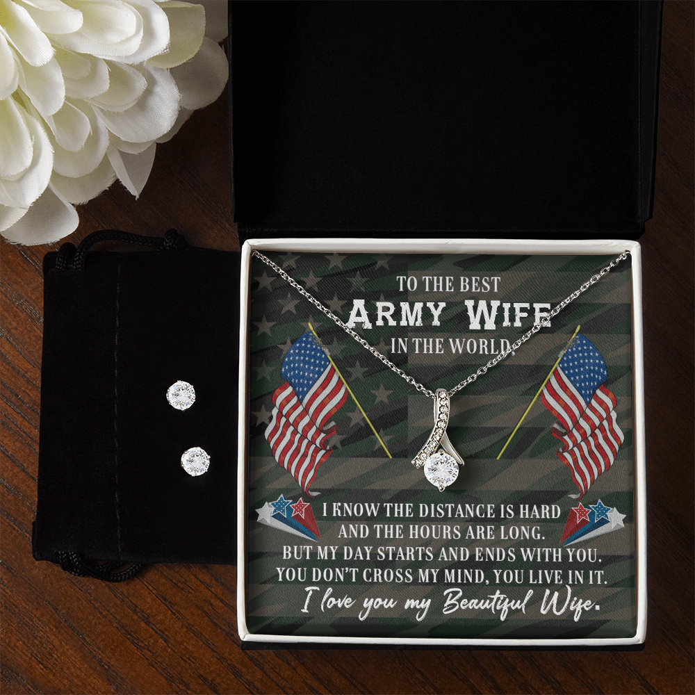 To Army Wife - I know the distance - Alluring Beauty Necklace & Earring Set