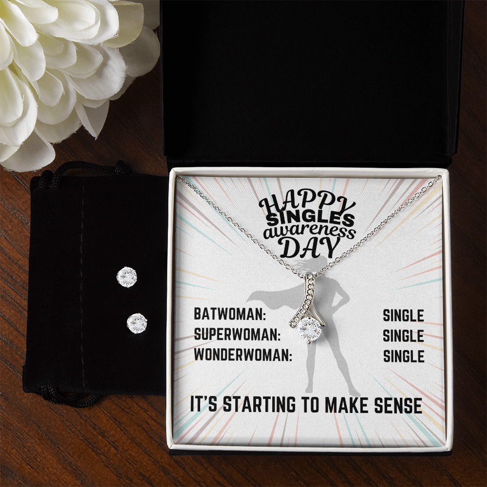 Happy Singles Awareness Day - Batwoman: Single - Alluring Beauty Necklace & Earring Set