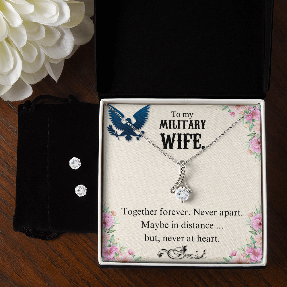 To Military Wife - Together forever - Alluring Beauty Necklace & Earring Set