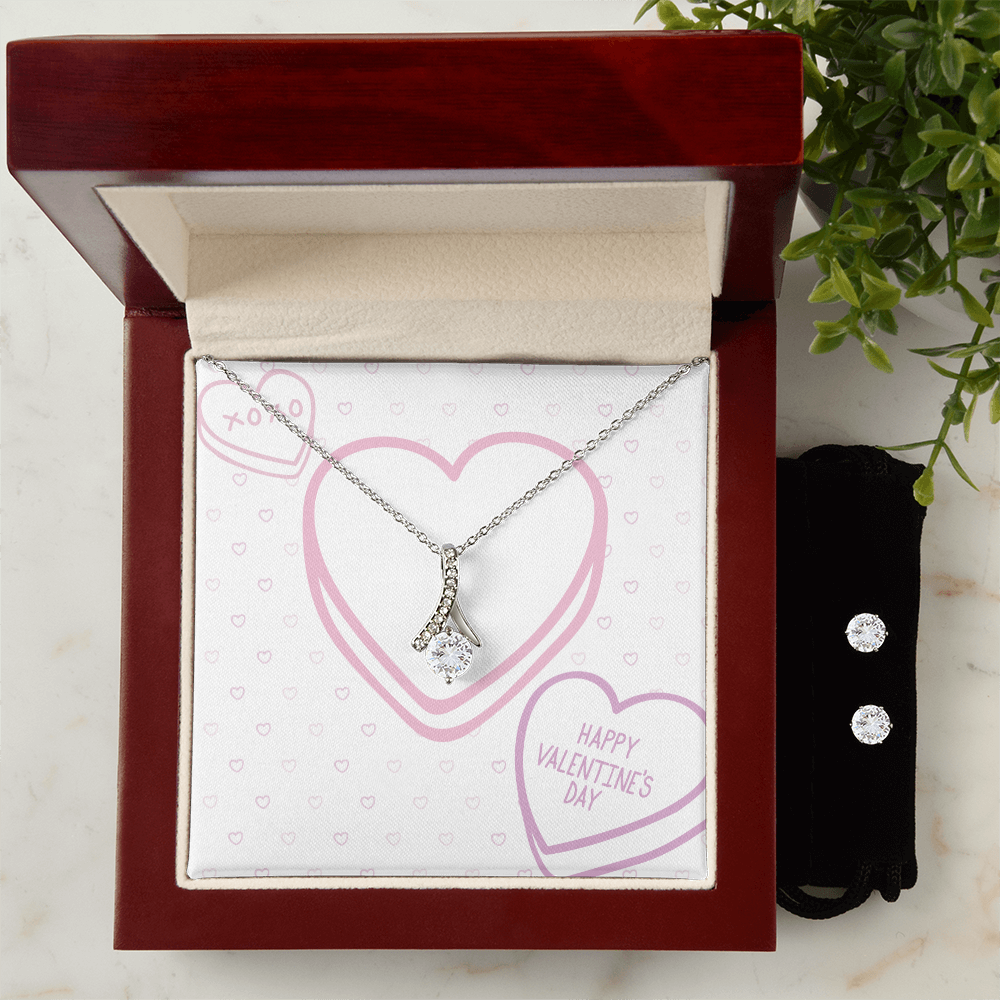 Valentine's Day - XOXO - Alluring Beauty Necklace & Earring Set