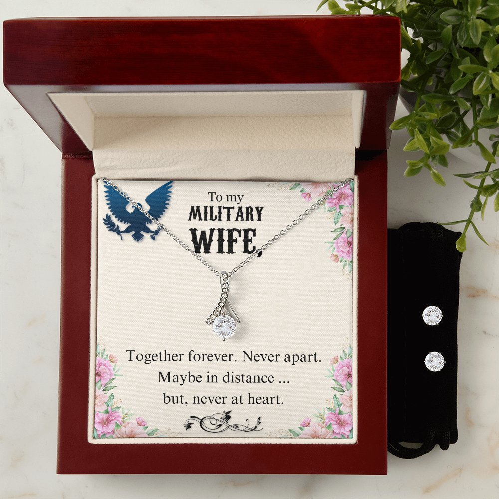 To Military Wife - Together forever - Alluring Beauty Necklace & Earring Set