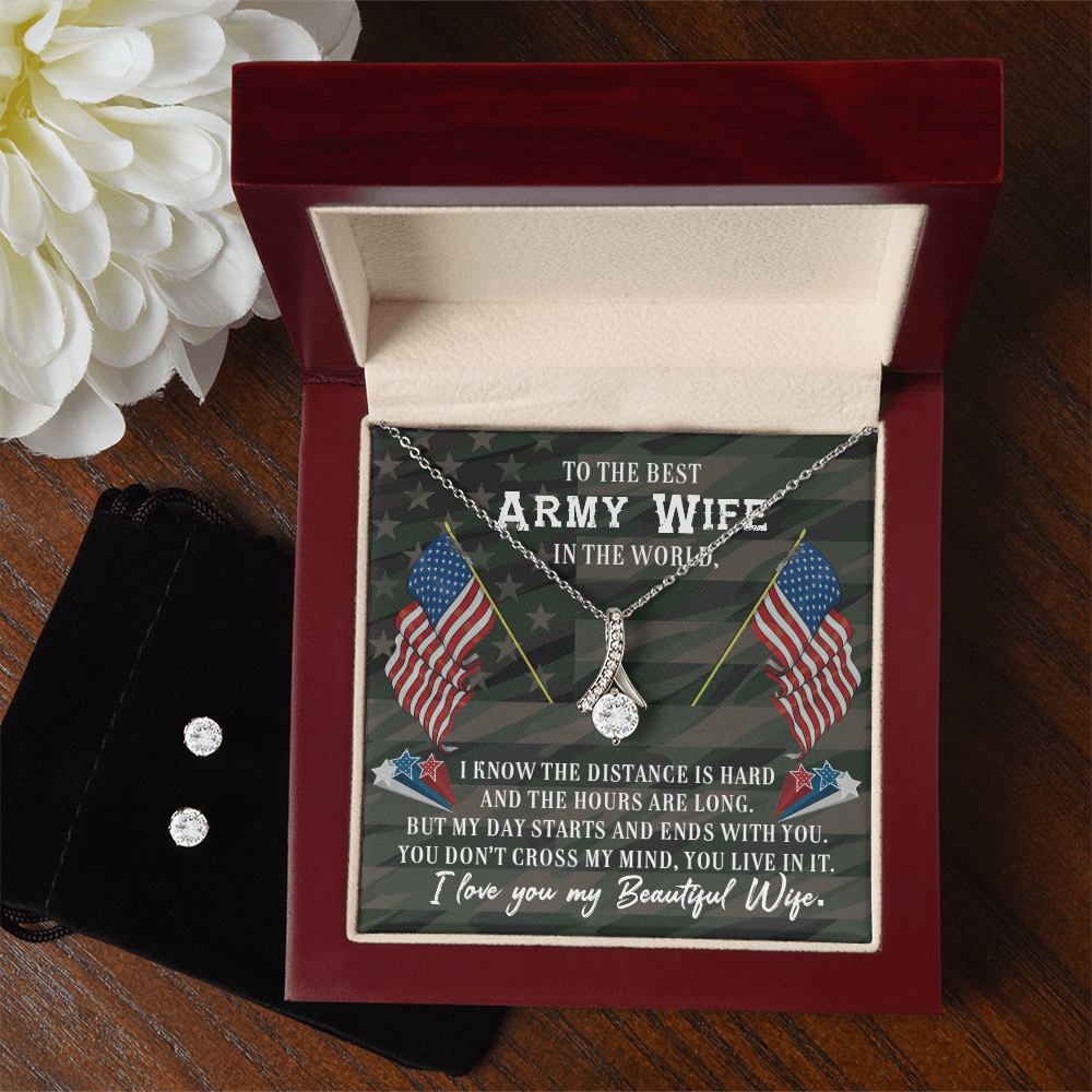 To Army Wife - I know the distance - Alluring Beauty Necklace & Earring Set