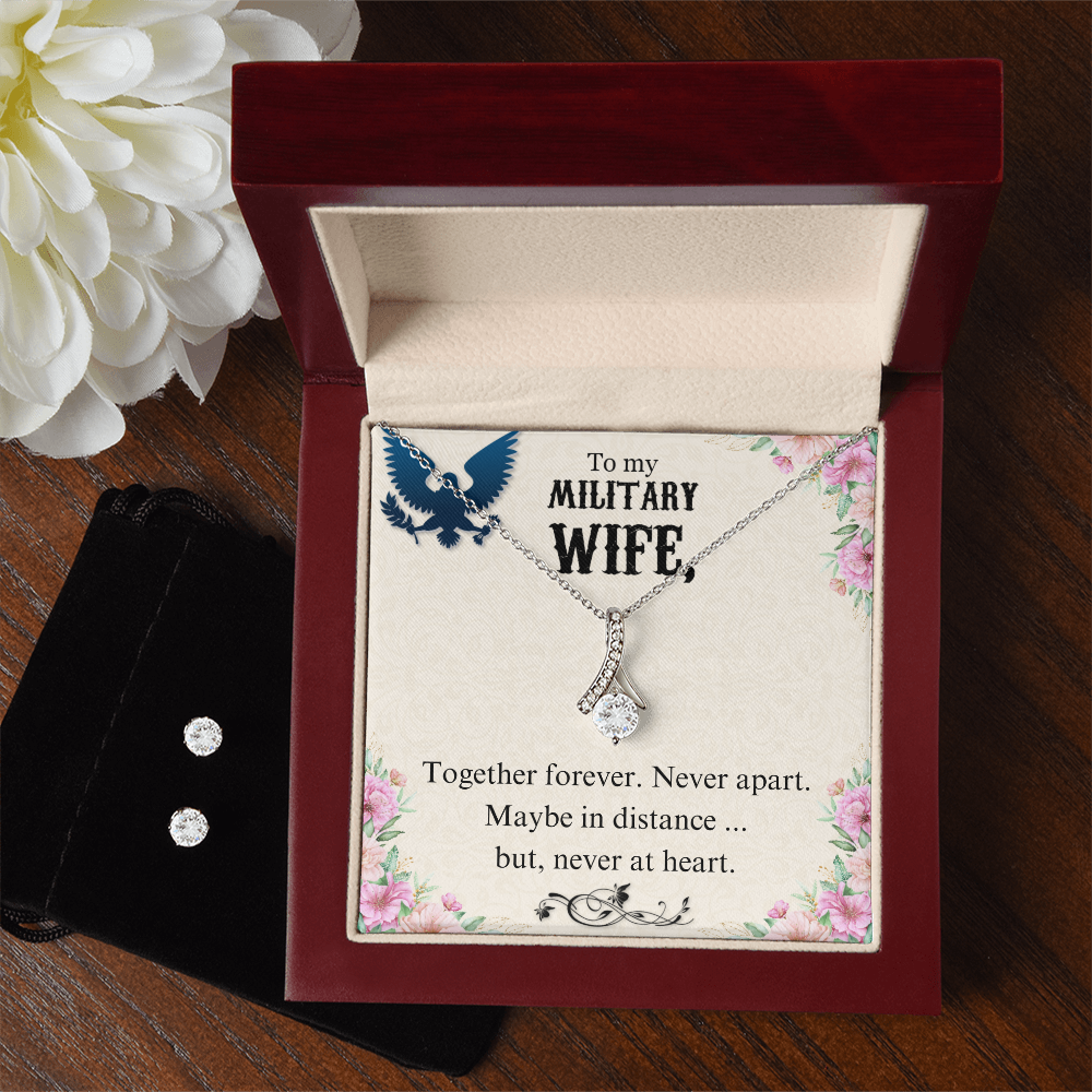 To Military Wife - Together forever - Alluring Beauty Necklace & Earring Set