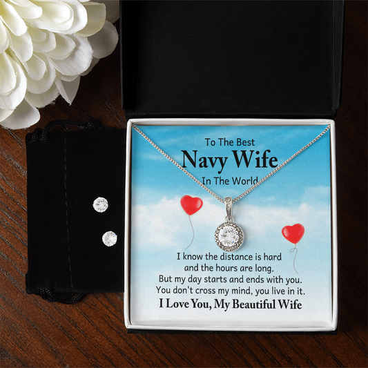 To Navy Wife - I know - Eternal Hope Necklace & Earring Set