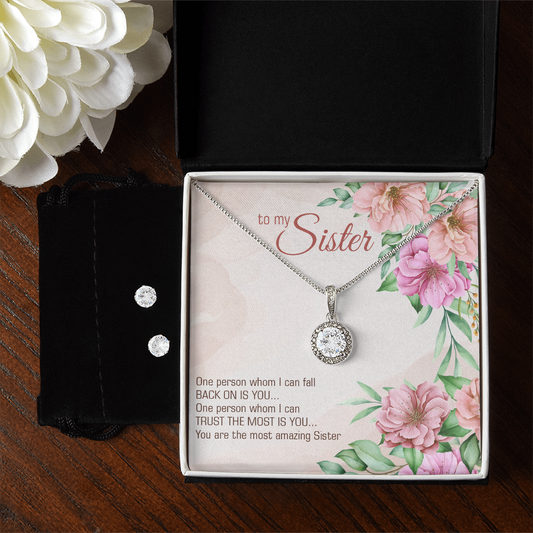 To Sister - One person - Eternal Hope Necklace & Earring Set